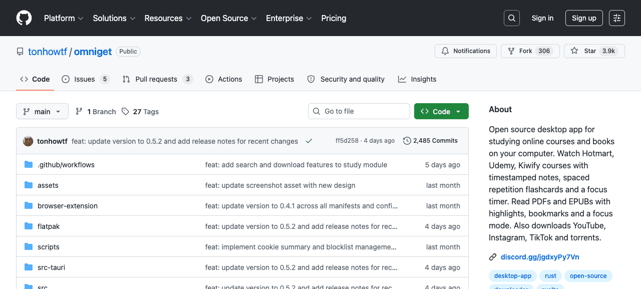 Omniget screenshot